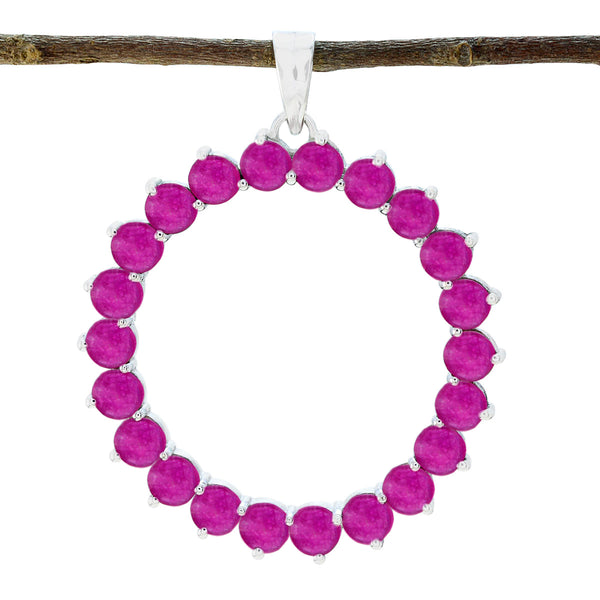 Indian Ruby Essential Russian Sterling Silver multiple Red Pendant