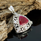 Indian Ruby Eye-catching Indian 92.5 Silver multiple Putri Rope-Wire Red Pendant Jewellery