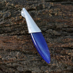 Indian Blue Sapphire Tiny French Sterling Silver Solitaire Autumn Contemporary Blue Pendant Jewellery