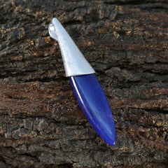 Indian Blue Sapphire Tiny French Sterling Silver Solitaire Autumn Contemporary Blue Pendant Jewellery