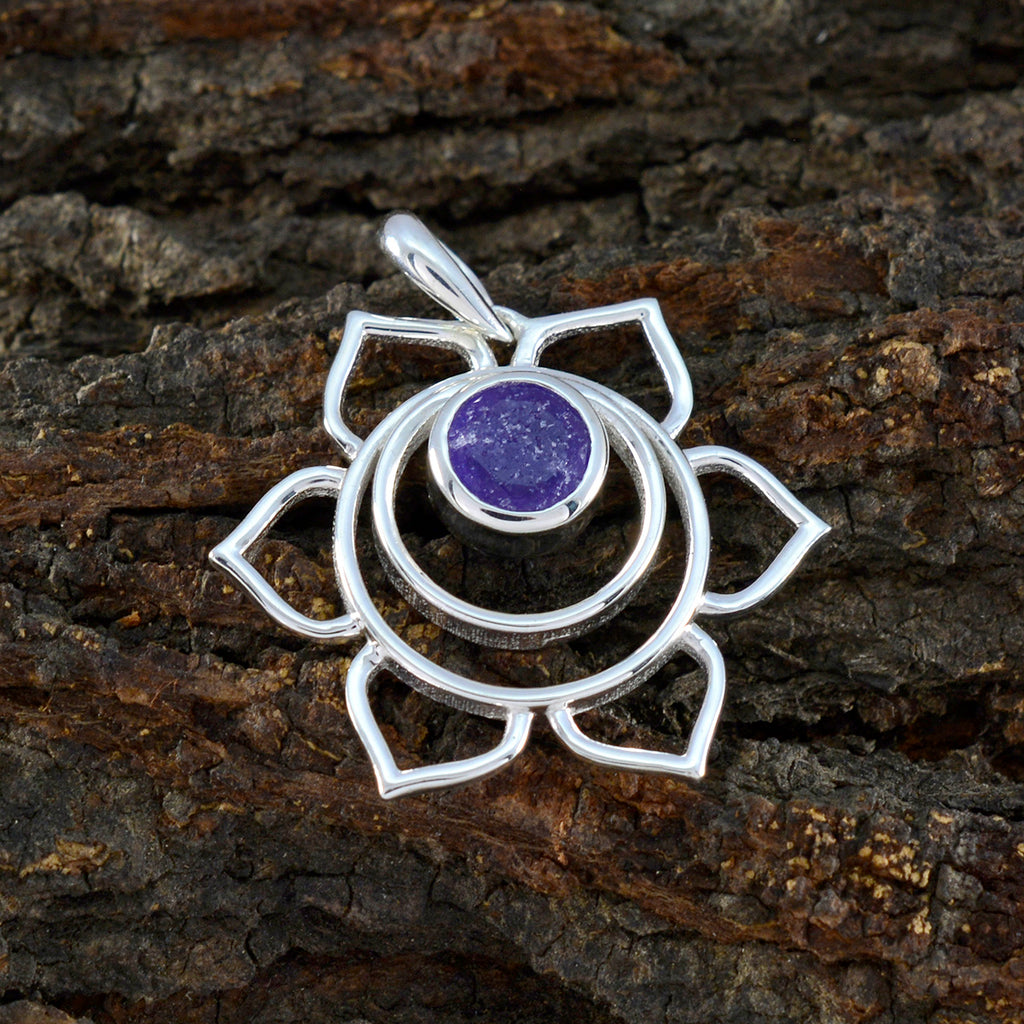 Indian Blue Sapphire Dainty Spanish 92.5 Silver Solitaire Ines Rope-Wire Blue Pendant Jewellery