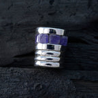 Indisk blå safir fjäderlätt egyptisk silver flera Carla signet blå hängsmycken