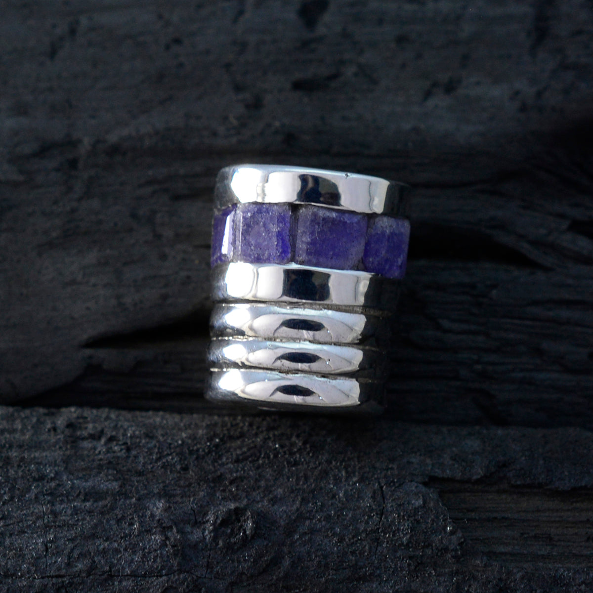 Indisk blå safir fjäderlätt egyptisk silver flera Carla signet blå hängsmycken