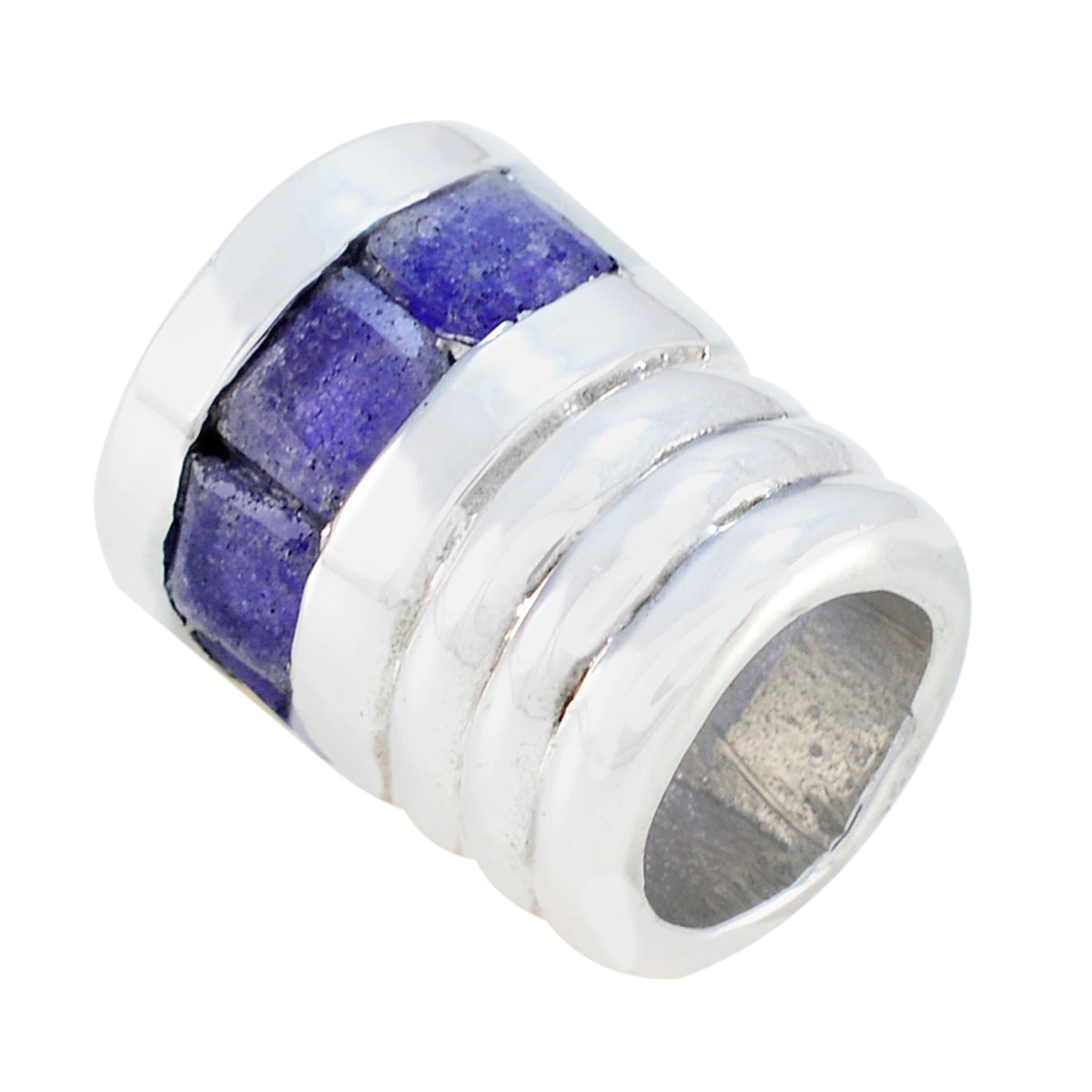 Indian Blue Sapphire Featherlight Egyptian Silver multiple Blue Pendant Главное изображение товара