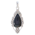 Jasper Essential Russian 925 Silver Solitaire grey Pendant