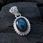 Labradorite Essential Egyptian Silver Solitaire Lucia Rope-Wire Gray Pendant Jewelry
