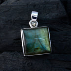 Labradorite Featherlight Russian 92.5 Silver Solitaire Luna Abstract Gray Pendant Jewellery