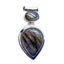 Labradorite Edgy American Sterling Silver Toi et Moi Grey Pendant