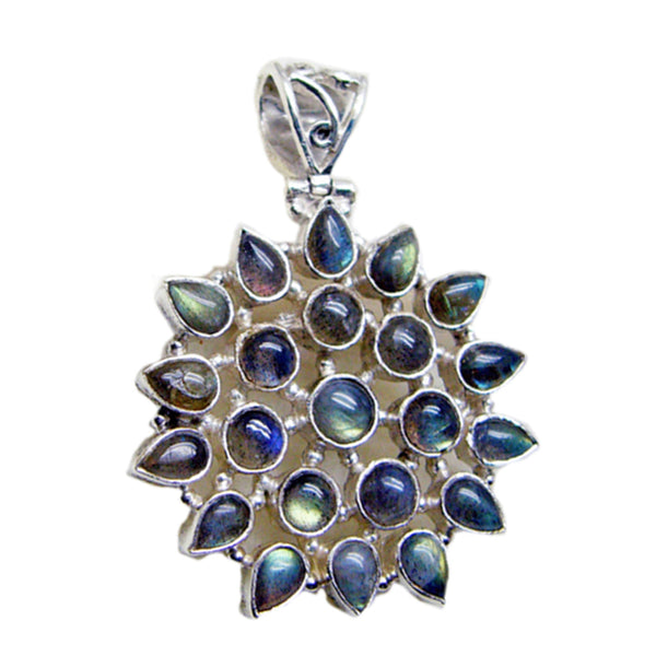 Labradorite Statement Mexican 92.5 Silver multiple Grey Pendant