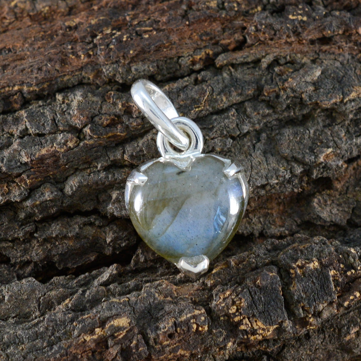 Labradorite Delicate German 92.5 Silver Solitaire Florencia Feminine Gray Pendant Jewellery