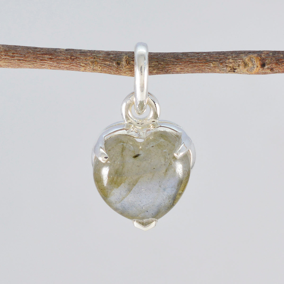Labradorite Delicate German 92.5 Silver Solitaire Florencia Feminine Gray Pendant Jewellery
