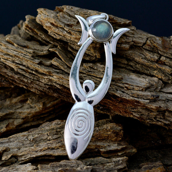 Labradorite Tiny French Silver Solitaire Emilia Love Gray Pendant Jewelry