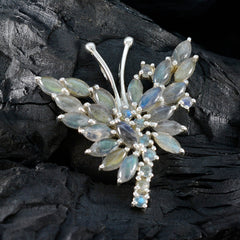 Labradorite Statement Moroccan Sterling Silver multiple Leah Luxurious Gray Pendant Jewellery