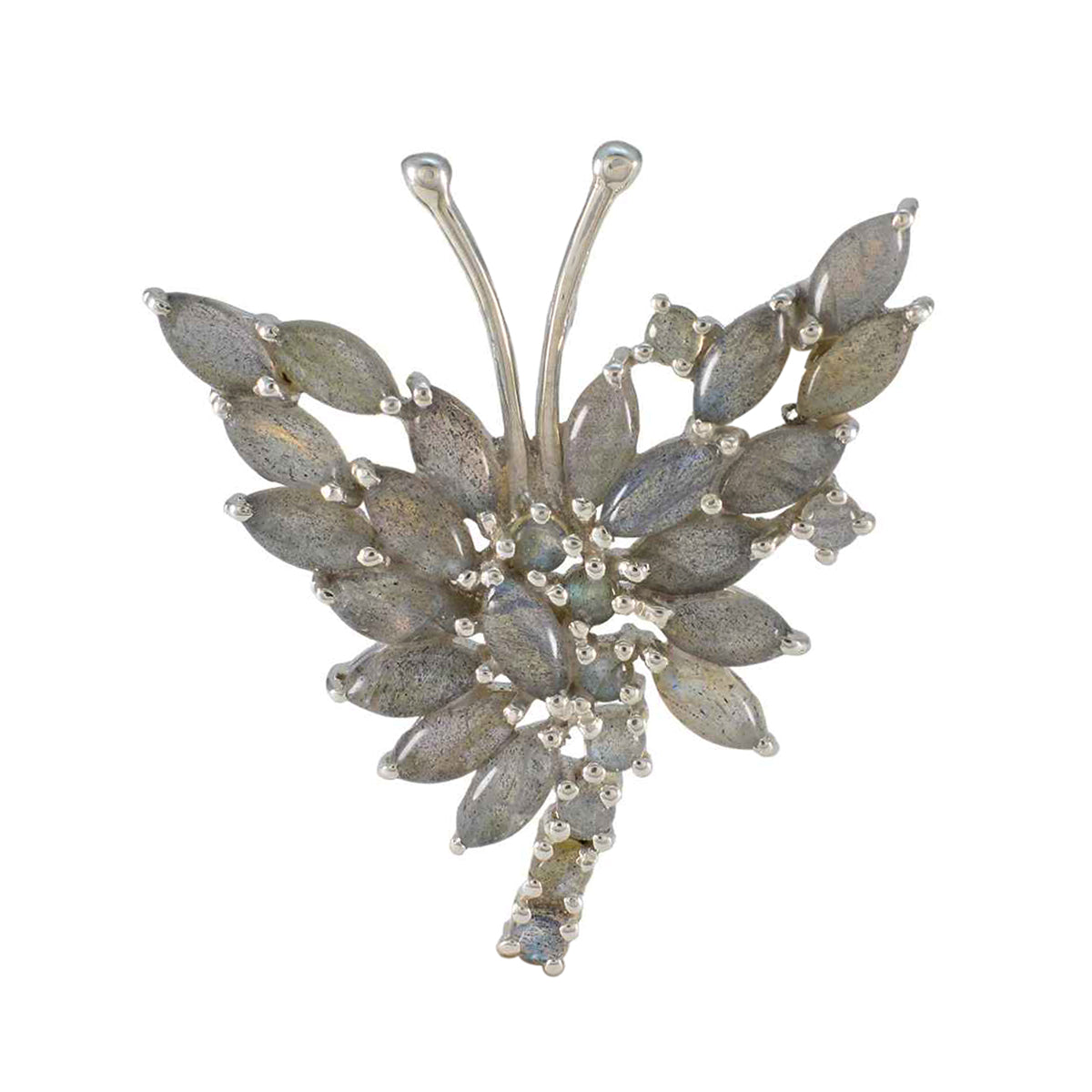 Labradorite Statement Moroccan Sterling Silver multiple Grey Pendant Imagen principal del producto