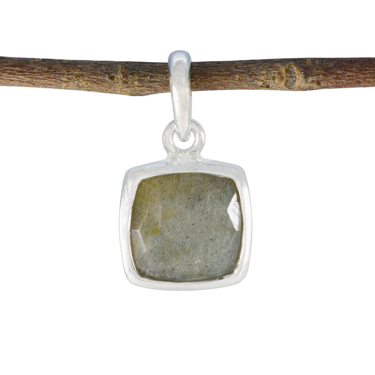Labradorite Dainty Spanish 92.5 Silver Solitaire Grey Pendant Immagine principale del prodotto