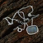 Labradorite Classic French 92.5 Silver Solitaire Addison Luxurious Gray Pendant Jewellery