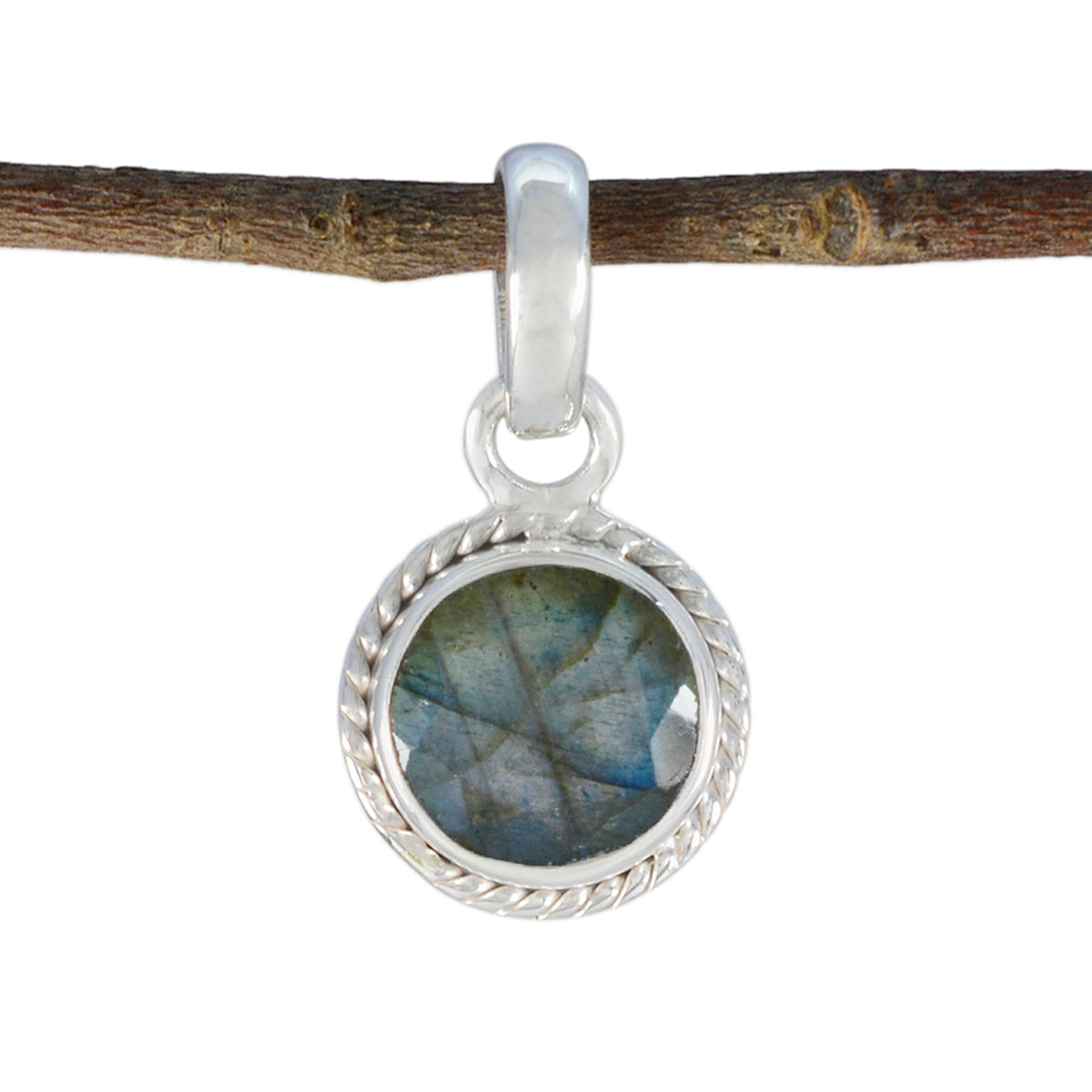 Labradorite Whisper-thin Latin American 925 Silver Solitaire Grey Pendant