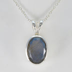 Labradorite Classic Russian Sterling Silver Solitaire Aurora Trendy Gray Pendant Jewellery
