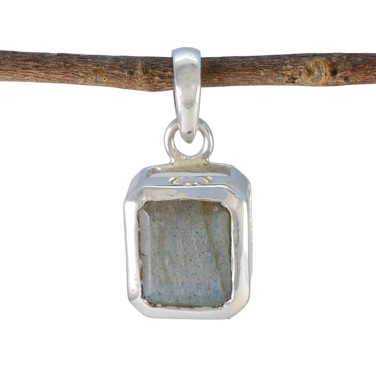 Labradorite Dainty Spanish 92.5 Silver Solitaire Grey Pendant Immagine principale del prodotto