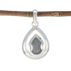 Labradorite Delicate Spanish 92.5 Silver Solitaire Grey Pendant