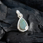 Labradorite Elegant Korean Silver Solitaire Soo-jin Modern Gray Pendant Jewelry