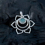 Labradorite Dainty French Silver Solitaire Inès Rope-Wire Gray Pendant Jewelry