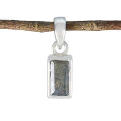 Labradorite Delicate French Sterling Silver Solitaire Grey Pendant