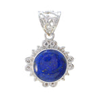 Lapis Lazuli Tiny Mexican Sterling Silver Solitaire Blue Pendant