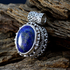 Lapis Lazuli Edgy Russian 92.5 Silver Solitaire Zoey Rope-Wire Blue Pendant Jewellery