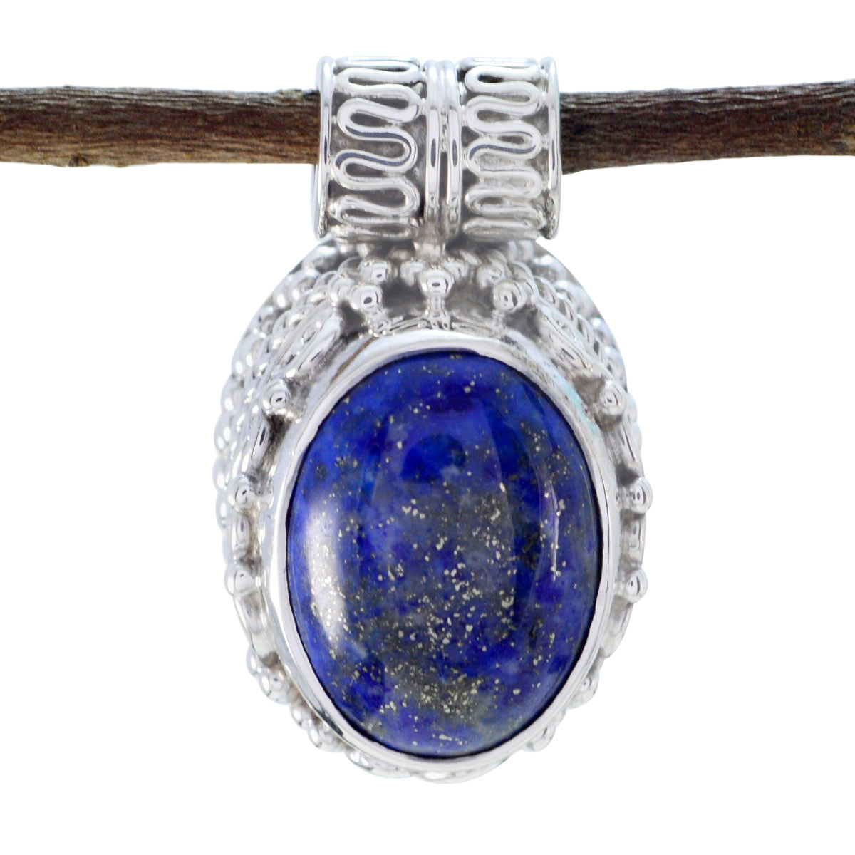 Lapis Lazuli Edgy Russian 92.5 Silver Solitaire Zoey Rope-Wire Blue Pendant Jewellery Второстепенное изображение товара