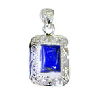 Lapis Lazuli Statement Latin American Silver Solitaire Blue Pendant
