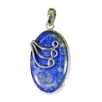 Lapis Lazuli Essential Russian Silver Solitaire Blue Pendant
