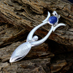 Lapis Lazuli Tiny German Sterling Silver Solitaire Emily Engagement Blue Pendant Jewellery