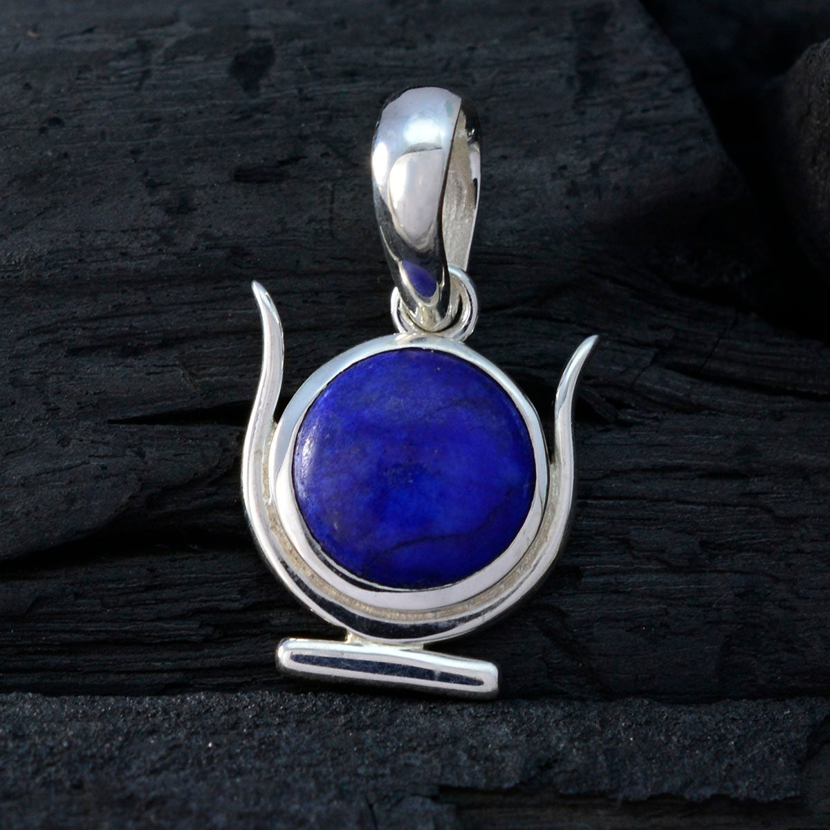 Lapis Lazuli Delicate German Sterling Silver Solitaire Lea Armor Blue Pendant Jewellery