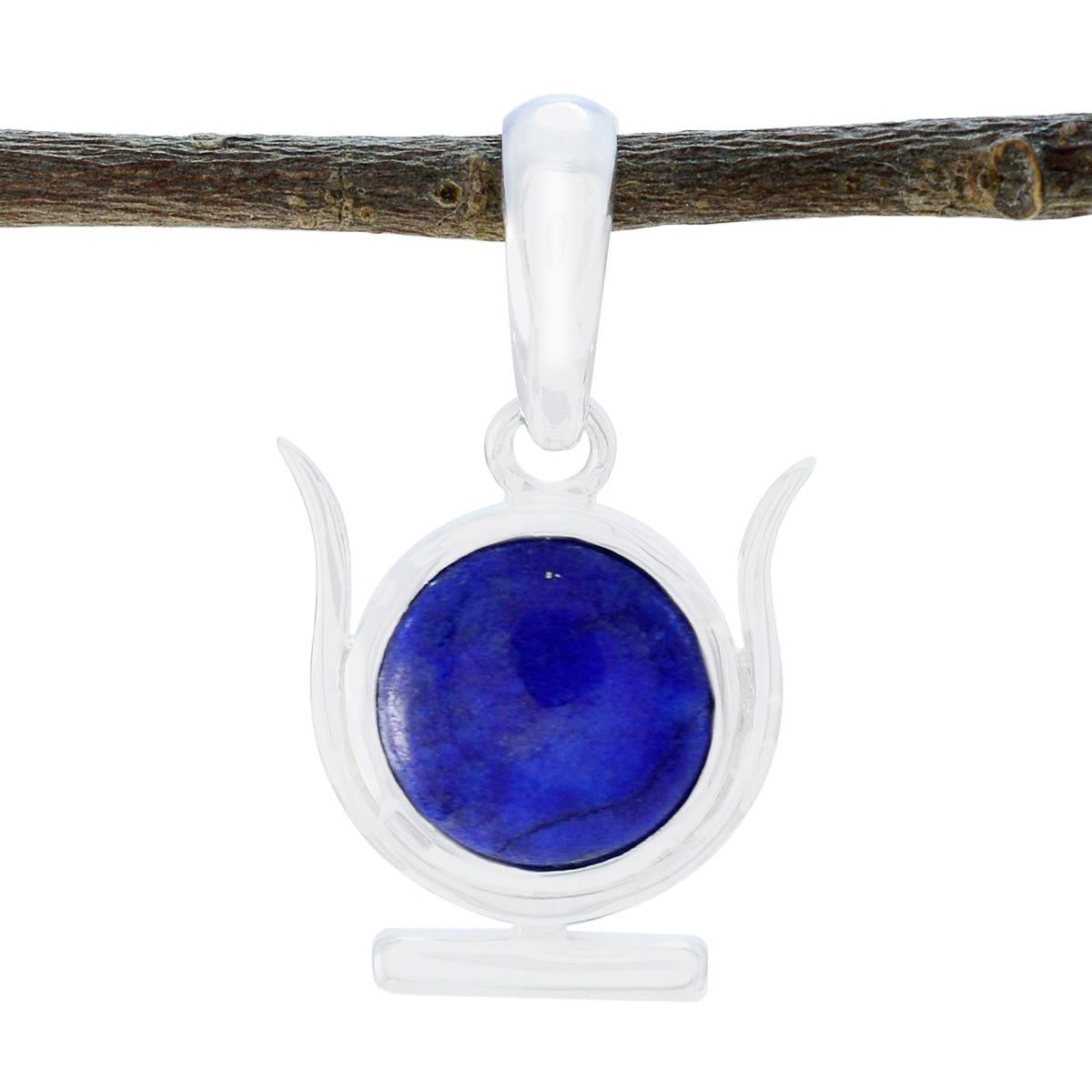 Lapis Lazuli Delicate German Sterling Silver Solitaire Blue Pendant Huvudsaklig produktbild