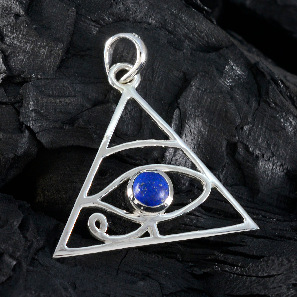 Lapis Lazuli Whisper-thin German Silver Solitaire Isabella Rope-Wire Blue Pendant Jewelry