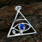 Lapis Lazuli Whisper-thin German Silver Solitaire Isabella Rope-Wire Blue Pendant Jewelry