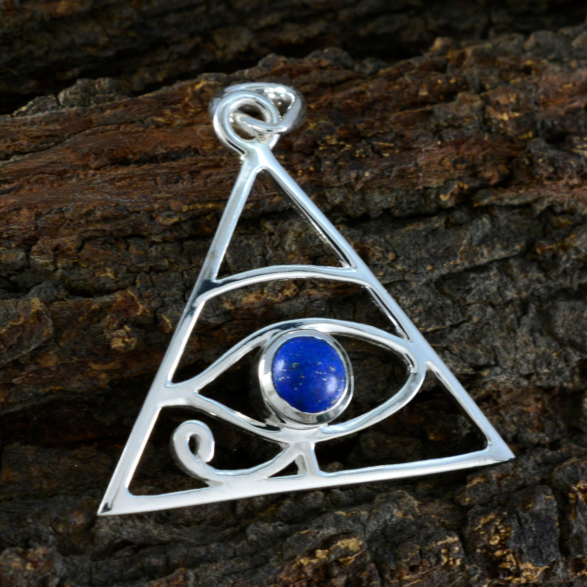 Lapis Lazuli Whisper-thin German Silver Solitaire Isabella Rope-Wire Blue Pendant Jewelry