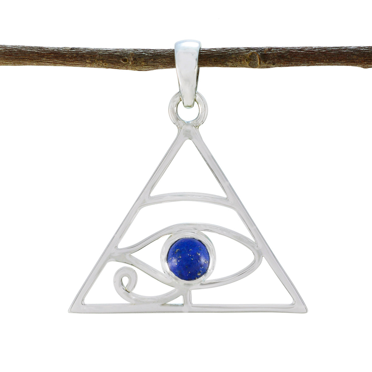 Lapis Lazuli Whisper-thin German Silver Solitaire Blue Pendant