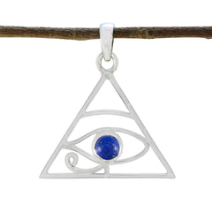 Lapis Lazuli Whisper-thin German Silver Solitaire Blue Pendant