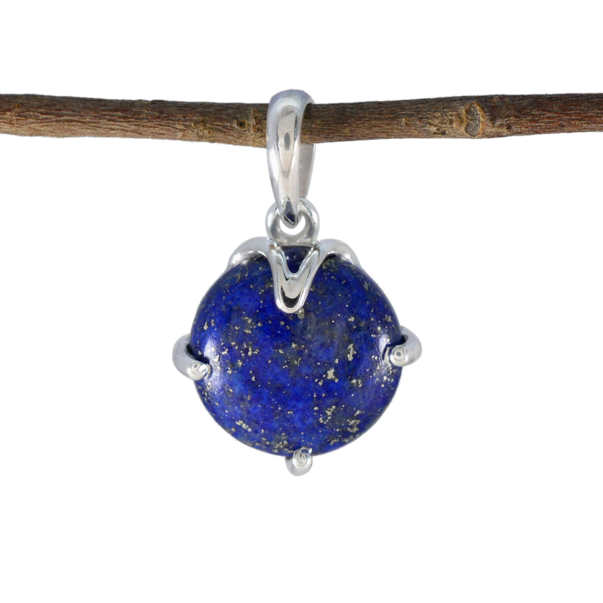 Lapis Lazuli Whisper-thin German Silver Solitaire Blue Pendant Immagine principale del prodotto