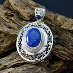 Lapis Lazuli Edgy Spanish 92.5 Silver Solitaire Claire Art-Deco Blue Pendant Jewellery