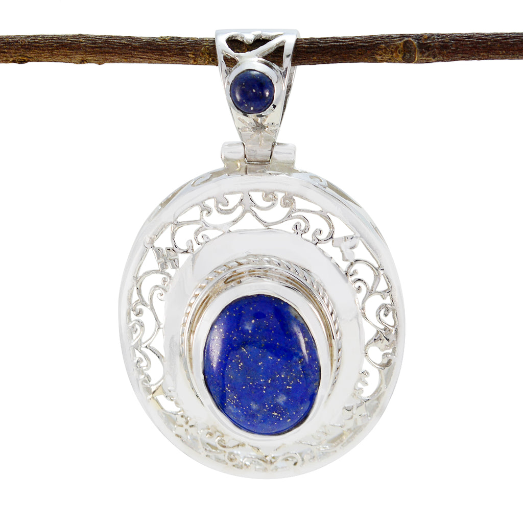 Lapis Lazuli Edgy Spanish 92.5 Silver Solitaire Blue Pendant