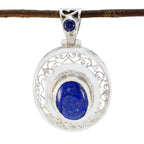 Lapis Lazuli Edgy Spanish 92.5 Silver Solitaire Blue Pendant
