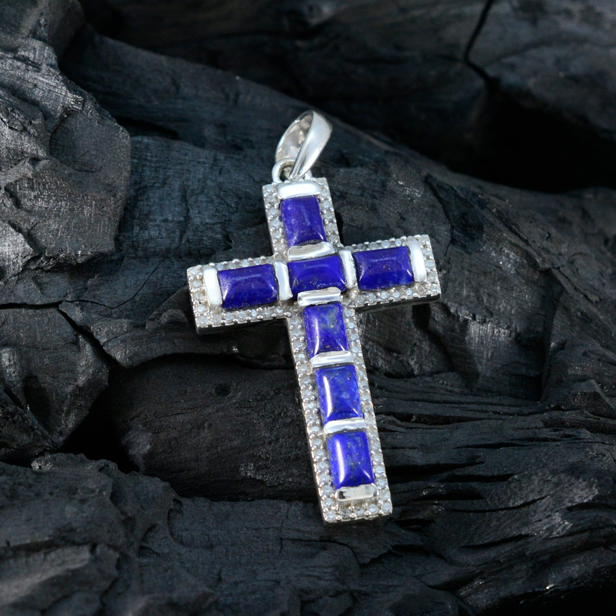 Lapis Lazuli Tiny African 92.5 Silver multiple Yasmin Contemporary Blue Pendant Jewellery