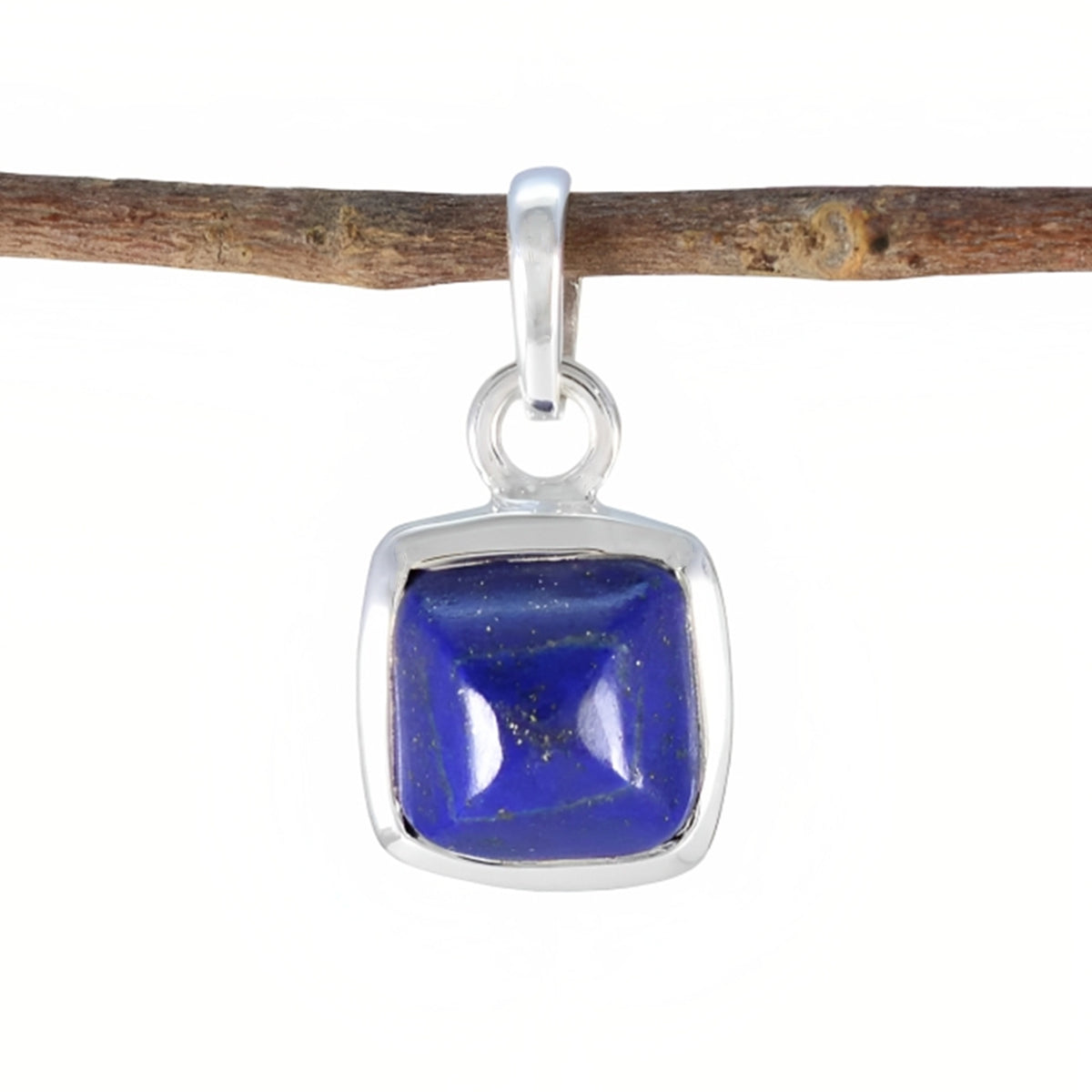 Lapis Lazuli Dainty Italian 92.5 Silver Solitaire Blue Pendant Imagen principal del producto