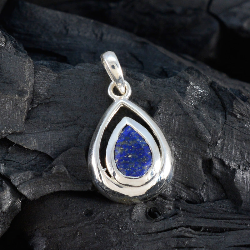 Lapis Lazuli Delicate French Silver Solitaire Noelia Glamorous Blue Pendant Jewelry