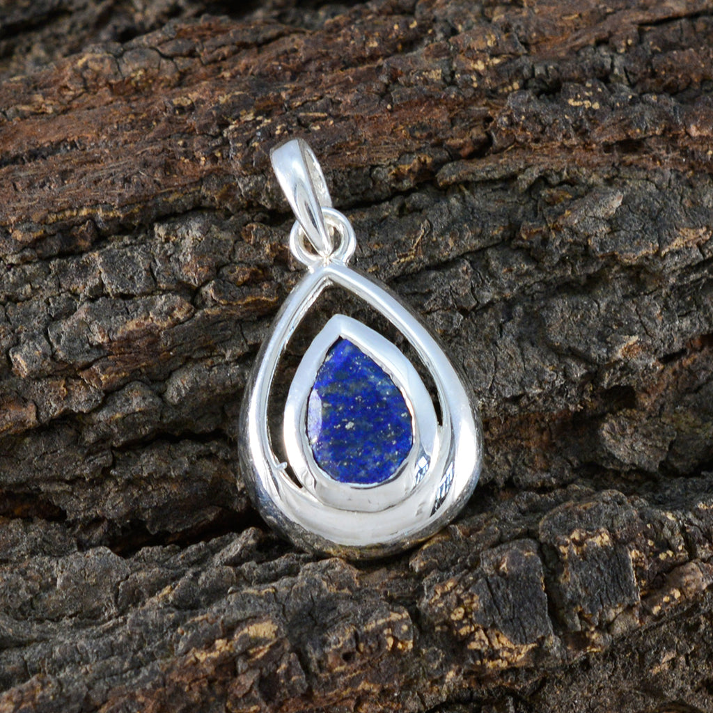 Lapis Lazuli Delicate French Silver Solitaire Noelia Glamorous Blue Pendant Jewelry
