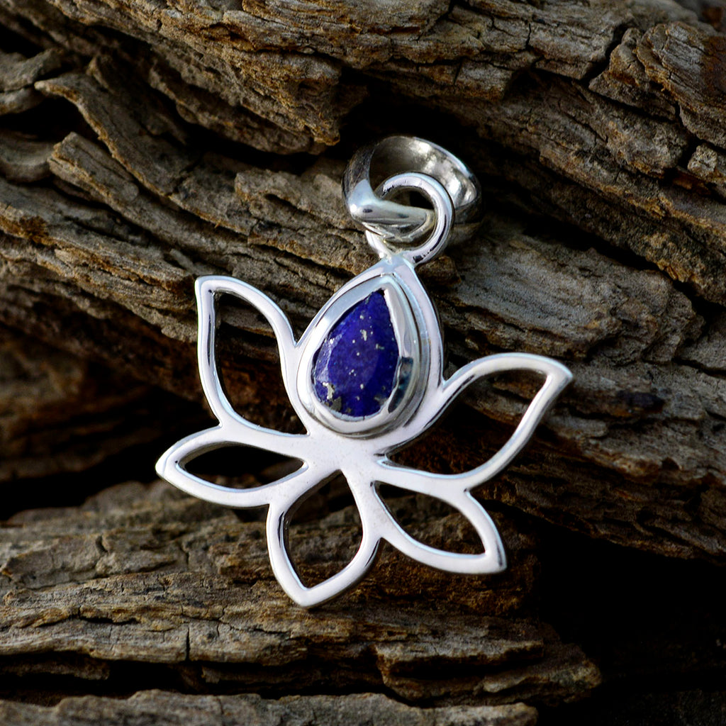 Elegante Japanse 92,5 zilveren solitaire Jiwoo touwdraad blauwe hanger sieraden met lapis lazuli