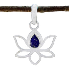 Lapis Lazuli Elegant Japanese 92.5 Silver Solitaire Blue Pendant